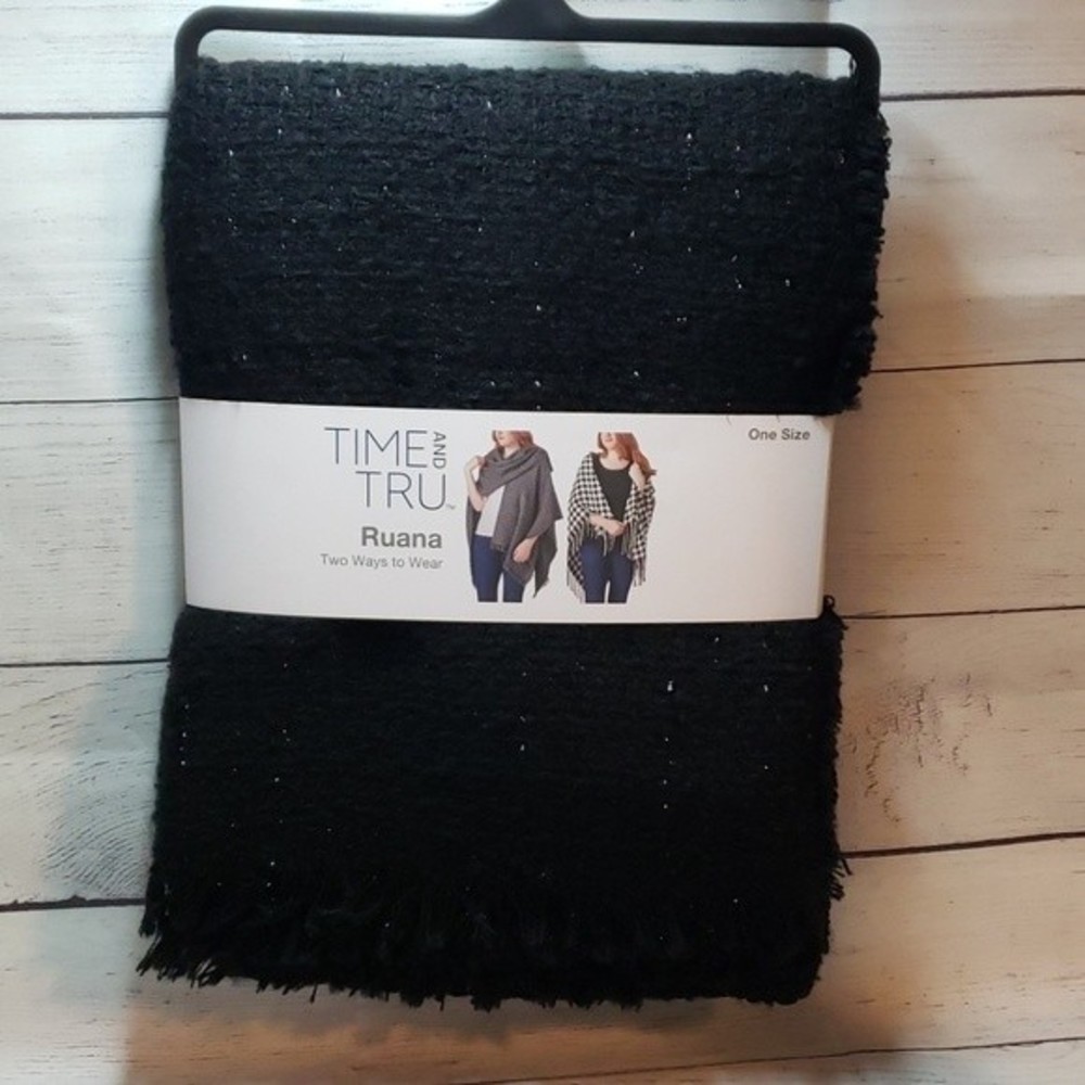 Time & Tru Woman's Ruana Shawl Wrap